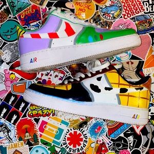 Custom handpainted toy story Air Force ones size 10